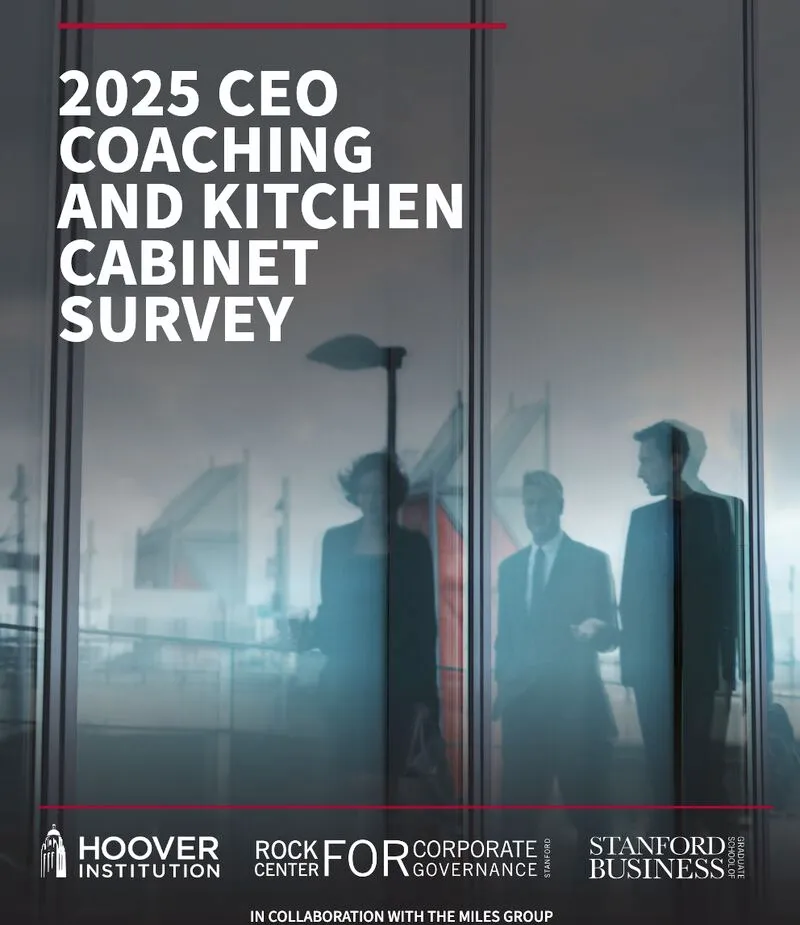 A new CEO coaching survey out of Hoover Institution @ Stanford. The headline: 58% of CEOs now use a professional coach — up from 34% a decade ago. Here are the takeaways worth knowing.