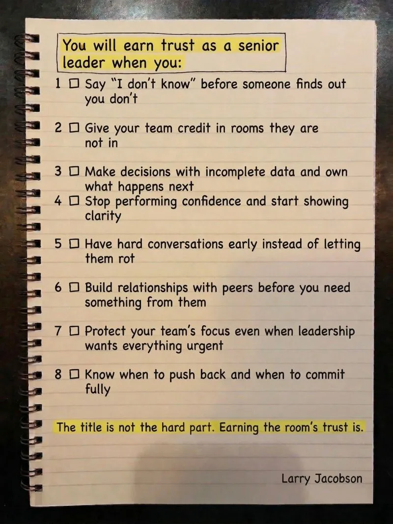 At the director and VP level, competence is expected. The leaders who have real influence vs. the ones constantly pushing uphill are not separated by output — they are separated by whether the room trusts them. Here is what builds that trust.
